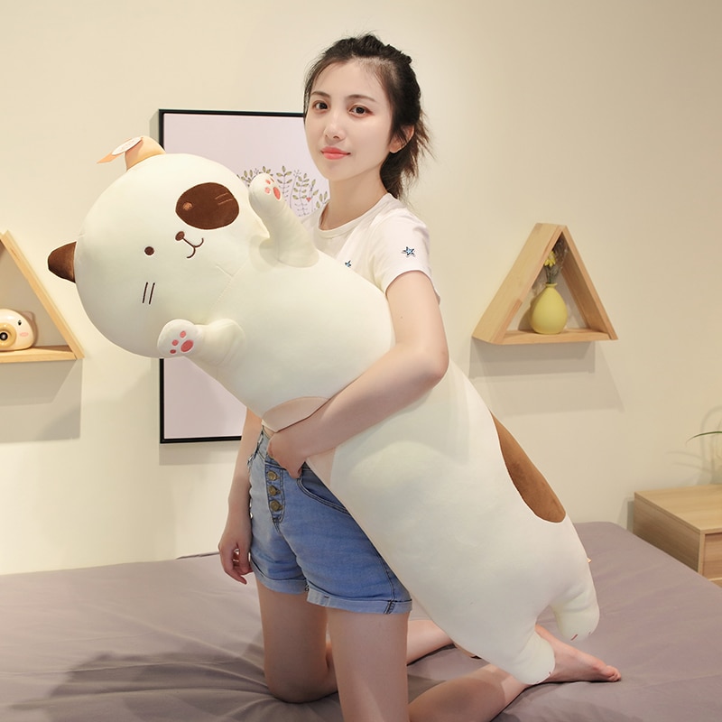 60 100cm 3 Style Cat Plush Toys Stuffed Animal Novel Kawaii Cat Pillow Lovely Kids Gift - WANGE Block